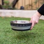 Loving Pets Corsa Dog Bowls- Stainless Steel Dog & Cat Bowls - Spill Proof Dog Food Bowl, Cat Bowl, Puppy Essentials & Pet Supplies Great for Home & Travel (Small 10-20 lbs, Stealth Black) - Image 6