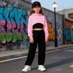 Girls Cute Clothes 3 Piece Cropped Hoodie + Cami Top + Cargo Pants Winter Spring Outfits for Teen Girls Size 7-14Y - Image 3