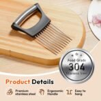 Onion Slicer, Stainless Steel Onion Holder for Slicing with Protective Case, Onion Cutter Tool for Meat Lemon Potato Tomato Avocado Egg Kitchen Slicing Assistant Tool (1 PCS) - Image 5