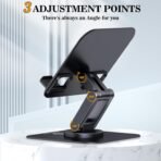 OCYCLONE iPad Stand, 360° Rotating Adjustable Foldable iPad Tablet Holder for Desk Compatible with 4" - 15.6" Tablet iPad Portable Monitor Stand, Black - Image 6