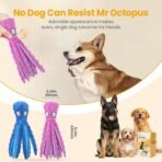 HGB Squeaky Dog Toys - Octopus No Stuffing Crinkle Plush Large Dog Toys to Keep Them Busy, Interactive Puppy Teething Chewing Pet Supplies for Chewer, Small, Medium, Large Breeds, 2 Pack - Image 4