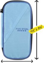 Five Star Pencil Pouch, Pen Case, High-Capacity Zipper Pouch, Storage Organizer for School Supplies Earbuds Chargers Cables Makeup, Blue/Denim (500212F-ECM) - Image 4