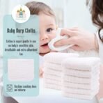 Cute Castle 12 Pack Muslin Burp Cloths for Baby - Ultra-Soft 100% Cotton Baby Washcloths - Large 20'' by 10'' Super Absorbent Milk Spit Up Rags - Burpy Cloths for Unisex, Boy, Girl - White - Image 4