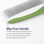 Dog & Cat Comb – Removes Tangles, Knots, and Matted Fur – Grooming Tool with Stainless Steel Teeth and Non-Slip Handle – Best Pet Hair Comb for Home Grooming Kit – Includes eBook Guide - Image 5