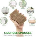 Biodegradable Natural Kitchen Sponge - Compostable Cellulose and Coconut Walnut Scrubber Sponge (12 Pack) - Image 4
