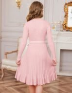GRACE KARIN Girls Fall Sweater Dress Tween Long Sleeve Fashion Button Front Fancy Ruffle Winter Casual Dresses Size 6-14 - Image 8