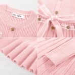 GRACE KARIN Girls Fall Sweater Dress Tween Long Sleeve Fashion Button Front Fancy Ruffle Winter Casual Dresses Size 6-14 - Image 9