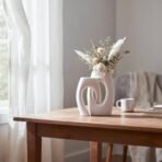 Ceramic Vase Set of 2 by DecoVlog, White Hollow Living Room Decor Vase, Minimalist Decorative Modern Boho Vase for Table Centerpiece Wedding Dining Living Room Office House Decoration - Image 8