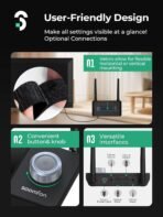 SOOMFON Dual Antenna Bluetooth Transmitter for TV Bluetooth 5.3 Receiver 3-in-1 to 2 Headphones with LCD Display Volume Control Optical AUX RCA for TV Home Stereo Speaker - Image 4