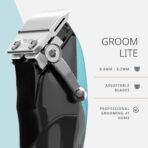 Wahl Pro Animal Groom Lite Pet Clipper - Cordless & USB Charging - Adjustable Blades - Professional Grooming Kit for Dogs, Cats & Small Pets - Black/Metallic Blue - Image 4