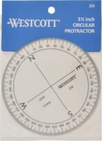 Westcott 360-Degree Compass Protractor, Crystal Clear Transparent Dial, Calibrated for 360-Degree Accuracy, Back-to-School, School Supplies, Classroom Supplies, 3 1/2-Inch - Image 3