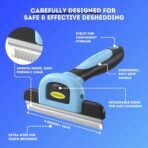 DakPets Deshedding Tool | Stainless Steel Grooming Brush for Shedding Fur Removal - Cats and Dogs - Image 4