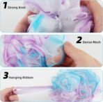 Chuya Bath Sponges Loofahs 70 Grams Large Size,4 Pack Shower Sponge Exfoliating Cleaning Bath Loofa Body Scrubber Balls for Women Men Children Washing - Image 5