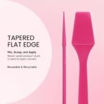 PANA 100pcs Brand Cosmetic Make Up Disposable Plastic 2.5" Spatulas Skin Care Facial Cream Mask Spatula (100 Pieces in a Container) (PINK) - Image 4