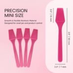 PANA 100pcs Brand Cosmetic Make Up Disposable Plastic 2.5" Spatulas Skin Care Facial Cream Mask Spatula (100 Pieces in a Container) (PINK) - Image 5