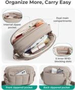BAGSMART Cross Body Purse, Mini Crossbody Bags for Women Travel Purse, Puffy Shoulder Handbag Wallet with RFID Blocking Slots, Dark Brown - Image 4