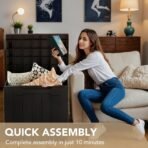 Devoko 30 Gallon Resin Deck Box Waterproof Outdoor Storage Box for Patio Furniture Pool Accessories Indoor Storage for Cushion Garden Tools (30 Gallon, Black) - Image 4