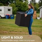 Devoko 30 Gallon Resin Deck Box Waterproof Outdoor Storage Box for Patio Furniture Pool Accessories Indoor Storage for Cushion Garden Tools (30 Gallon, Black) - Image 5