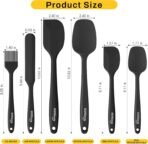NileHome Silicone Spatula Set, 6 Pieces Food Grade Kitchen Utensils with Silicone Brush Heat Resistant BPA-free Rubber Spatula for Scraping, Baking, Cooking, Mixing - Image 3