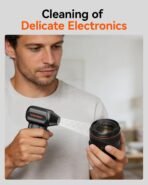 WOLFBOX MF60 Compressed Air Duster-110000RPM Super Power Electric Air Duster, 3-Speed Adjustable Rechargeable Cordless Air Blower with Fast Charging for PC Keyboard Cleaning, Car, Home, 5 Nozzle - Image 4