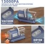Dog Grooming Vacuum and Dryer Kit, Blower for Pet Vacuum Grooming 7 in 1 with Clippers for Dogs Hair Shedding Brush Remover Tools at Home Blue Grey - Image 5