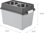 IRIS USA Elevated Dog Bowls, 15" H Raised Bowl for Large Dogs, Airtight Pet Food Storage Holds Up to 47 Lbs, 2 Removable 64 oz Stainless Steel Bowls, at Home or Camping, Dark Gray - Image 3
