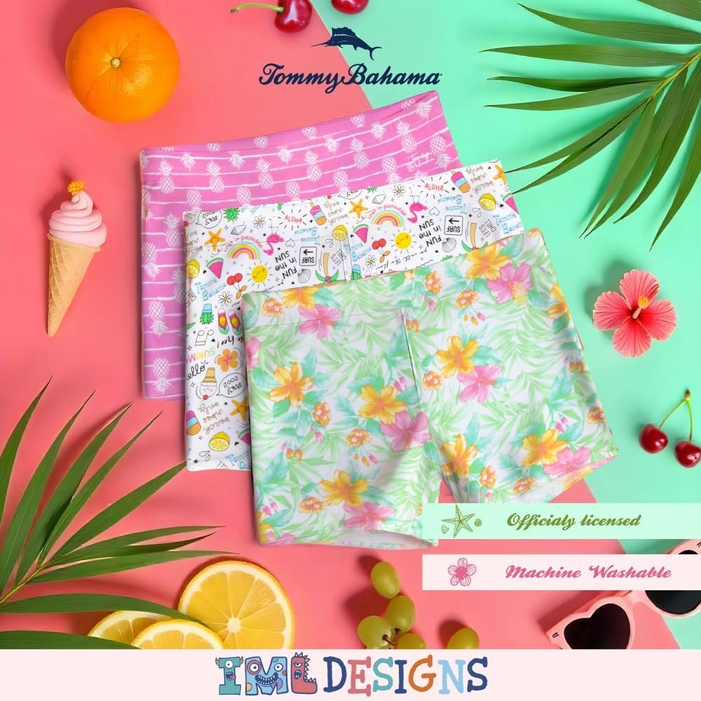 Tommy Bahama Girl's Boy Shorts 3-Pack, Soft, Tagless Panties, Underwear Multipack for Kids and Teens - Image 3