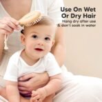 Baby Hair Brush Set for Newborns - Soft Goat Bristle Wooden Baby Brush and Comb Set Newborn Grooming Kit for Cradle Cap, Durable & Gentle, Boy, Girl Infant Essentials Care Kit Brush (Regular, Walnut) - Image 5