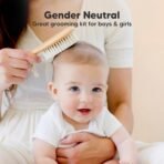 Baby Hair Brush Set for Newborns - Soft Goat Bristle Wooden Baby Brush and Comb Set Newborn Grooming Kit for Cradle Cap, Durable & Gentle, Boy, Girl Infant Essentials Care Kit Brush (Regular, Walnut) - Image 6