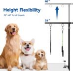 niffgaff Adjustable Foldable Dog Grooming Arm with Heavy-Duty Clamp: 26" to 40" Height, Includes Safety Hammock & No-Sit Holders – Perfect Grooming Restraint for Small & Medium Dogs at Home or Salons - Image 5
