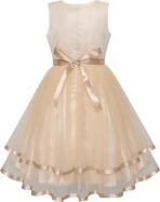 Sunny Fashion Flower Girls Dress Blue Belted Wedding Party Bridesmaid Size 4-12 - Image 4