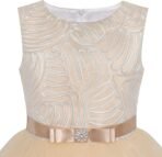 Sunny Fashion Flower Girls Dress Blue Belted Wedding Party Bridesmaid Size 4-12 - Image 5