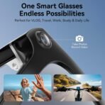 AI Smart Glasses with Camera, 1080P Video Recording Glasses, 8MP Camera Glasses, Real Time Translation, ChatGPT AI Voice Assistant, Open-Ear Audio,Sunglasses with Color-Changing Clear and Green Lenses - Image 3