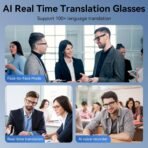 AI Smart Glasses with Camera, 1080P Video Recording Glasses, 8MP Camera Glasses, Real Time Translation, ChatGPT AI Voice Assistant, Open-Ear Audio,Sunglasses with Color-Changing Clear and Green Lenses - Image 4