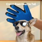Pet Hair Removal Glove for Dogs & Cats, 2-in-1 Deshedding Brush & Massage Mitt - Grooming Gloves for Shedding Control, Bathing and Washing, Safe for Short/Long Hair Pets 2-Pack (Blue) - Image 6
