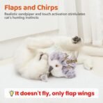 Potaroma Cat Toys Flapping Bird (No Flying), Lifelike Sandpiper Chirp Tweet, Rechargeable Touch Activated Kitten Toy Interactive Cat Exercise Toys for All Breeds Cat Kicker Catnip Toys 4.0" - Image 3