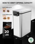 Courpal® Stainless Steel Dog Food Storage Container - 20 LB / 15 LB Dry Pet Food Container with Lids Airtight for Cat Dog Bird - 15L / 4 Gal Stackable Metal Large Sealed Animal Food Bin with Scoop - Image 5