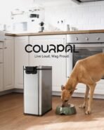 Courpal® Stainless Steel Dog Food Storage Container - 20 LB / 15 LB Dry Pet Food Container with Lids Airtight for Cat Dog Bird - 15L / 4 Gal Stackable Metal Large Sealed Animal Food Bin with Scoop - Image 7