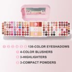 Professional Makeup Kit for Women,140 Colors Cosmetic Make up Palette Set Kit Combination,Include Eyeshadow,Blush,Highlighter, Pressed Powder,Makeup Gift Set for Women Girls &Teens (Pink N) - Image 4