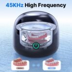 Ultrasonic Retainer Cleaner - UV Dental Cleaning Pod Night Guard Cleaner for Dentures, Aligner, Braces, Toothbrush Heads, Jewelry (Black) - Image 4