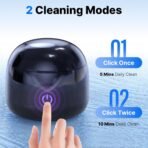 Ultrasonic Retainer Cleaner - UV Dental Cleaning Pod Night Guard Cleaner for Dentures, Aligner, Braces, Toothbrush Heads, Jewelry (Black) - Image 6