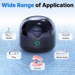 Ultrasonic Retainer Cleaner - UV Dental Cleaning Pod Night Guard Cleaner for Dentures, Aligner, Braces, Toothbrush Heads, Jewelry (Black) - Image 8