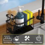 Maifan Sink Caddy Sponge Holder for Kitchen with Brush Holder and Stainless Steel Self Drain Tray, Rustproof Kitchen Sink Organizer for Sponge, Soap Dispenser Storage Accessories - Image 4
