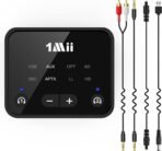 1Mii Bluetooth 5.3 Transmitter for TV to 2 Wireless Headphones, Long Range 100ft Bluetooth Adapter for TV aptX Adaptive & HD/Volume Control, Optical/USB/AUX/RCA Audio Inputs - Image 6