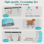 Supet Dog Grooming Hammock Harness for Dogs Cats, Relaxation Pet Nail Clipper Hammock, Restraint Dog & Small Animal Leashes Sling for Groomingk for Nail Trimming (Coral Blue, S) - Image 8