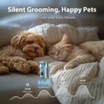 Dog Grooming Kit, Dog Clippers for Grooming for Thick Curly Coats, Professional Pet Hair Shaver Paw Trimmer Cordless Rechargeable Low Noise for Dogs Cats Animals Face Ear - Image 6