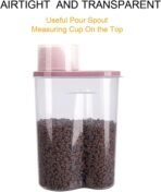 GreenJoy 2 Pack 2lb/2.5L Pet Food Storage Container with Measuring Cup, Can Covers and Bowl for Small Dog, Cat, Waterproof-BPA Free (Blue and Pink) - Image 3