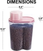 GreenJoy 2 Pack 2lb/2.5L Pet Food Storage Container with Measuring Cup, Can Covers and Bowl for Small Dog, Cat, Waterproof-BPA Free (Blue and Pink) - Image 5