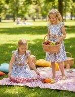 PATPAT Little Big Girls Dress Vintage Boho Floral Ruffle Short Sleeve Casual Swing Dress with Braided Belt - Image 5