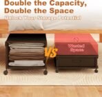 2 Pack Under the Bed Storage Containers,12 inch Height Under Bed Shoe Storage,31inch Long Underbed Storage with Wheels,Large Rolling under bed Clothes Storage Drawers with Lid for Dorm Tall,Black - Image 3